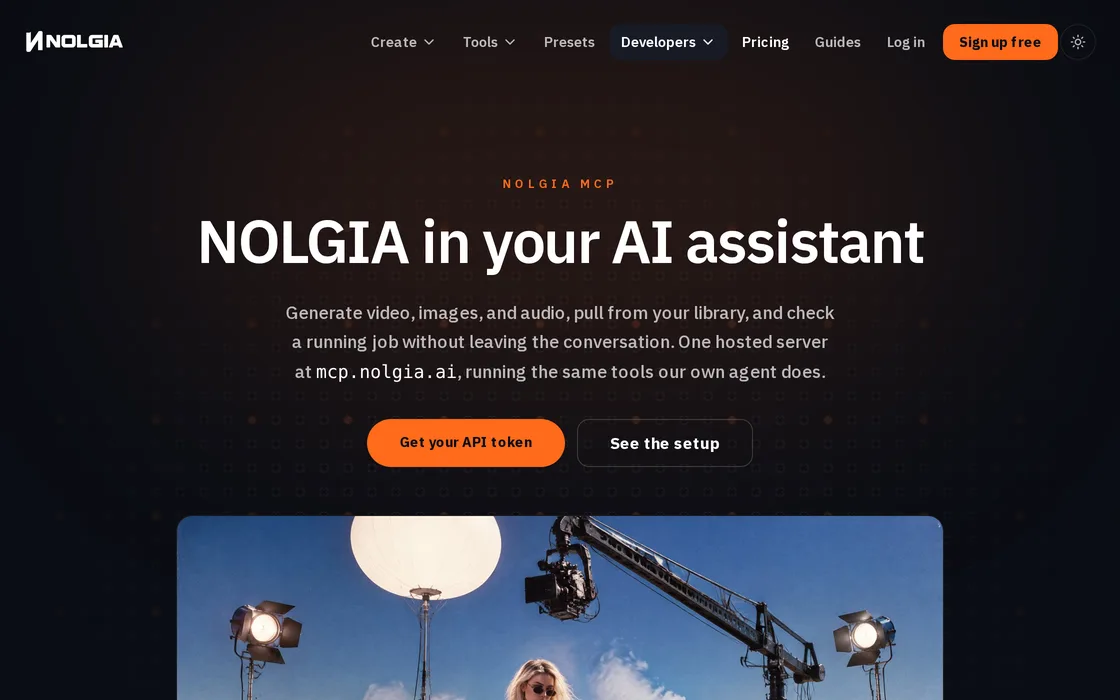 La page Connectez NOLGIA à votre agent, avec la configuration d’un client.