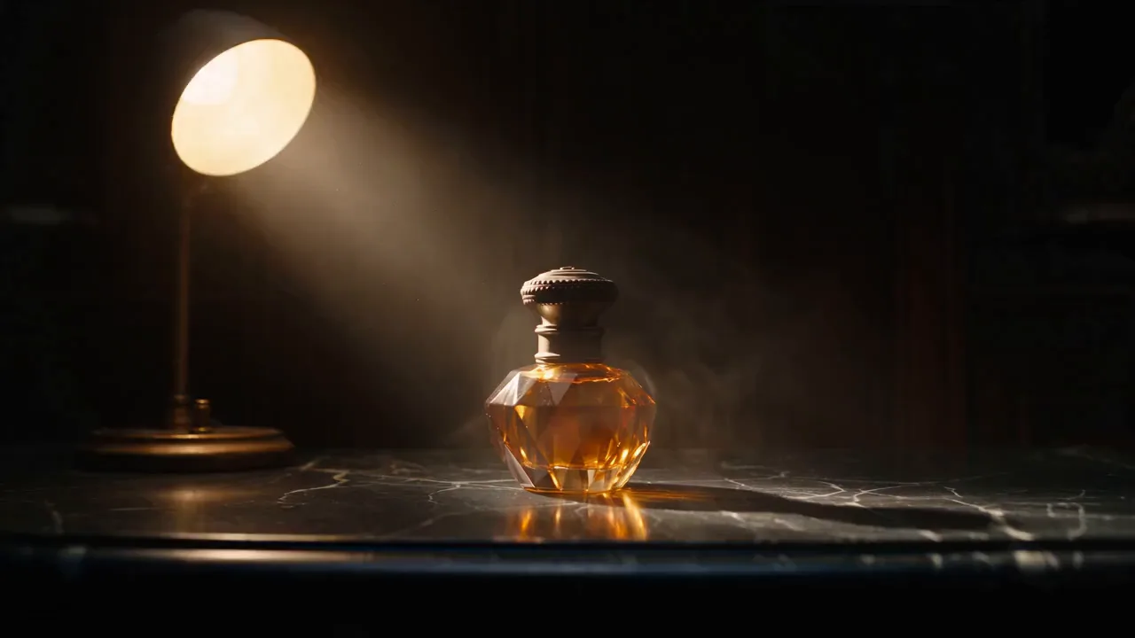 نفس مقطع العطر مع التعليق الصوتي، وخلفية الموسيقى، ورنين الجرس المختلط تحته