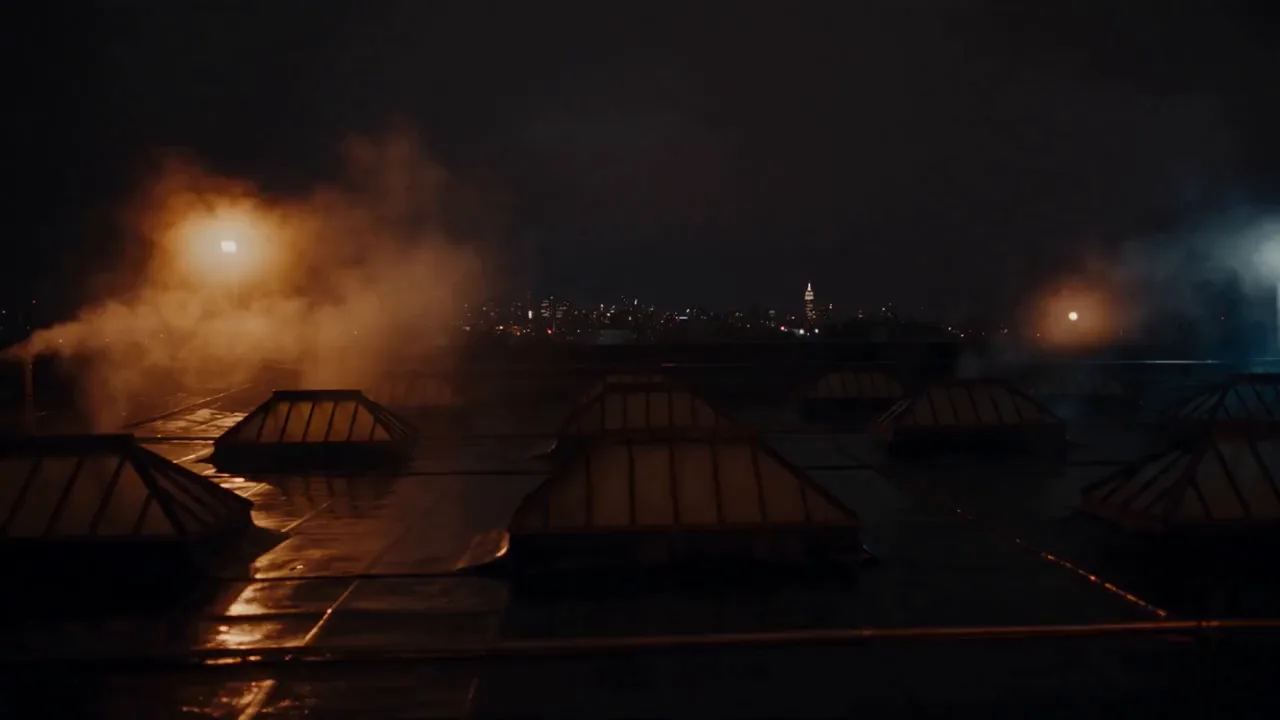 Episodio 2, Perché la città ronza alle tre: vapore sopra un tetto, poi un diner vuoto attraverso la pioggia.